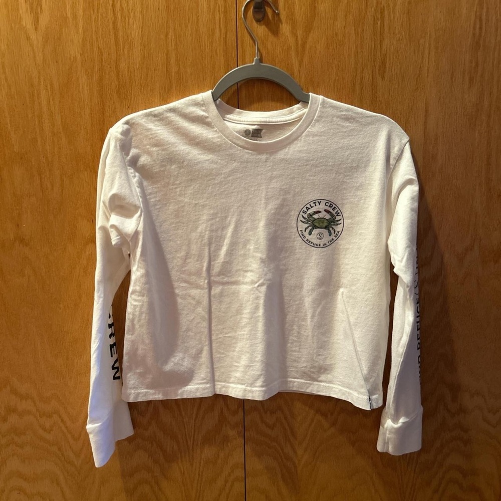 Salty Crew White Long Sleeve Tee Casual Graphic